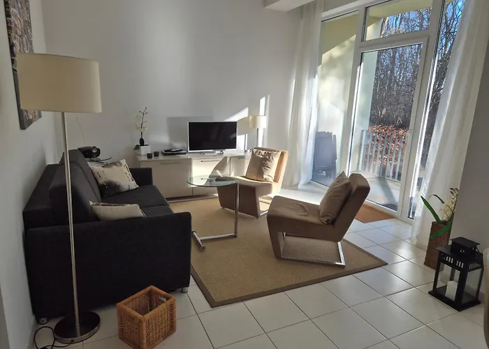 شقة Suedwind App2 - Modernes Apartment Mit Pool Und Sauna, Nur 3 Gehminuten Zum Strand